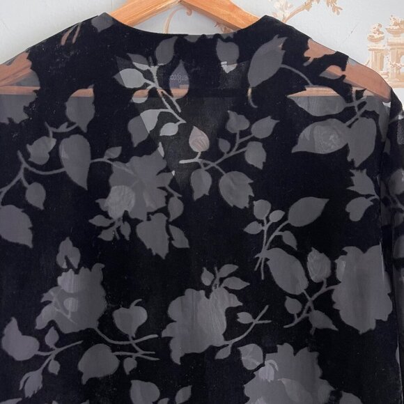 Norton McNaughton Blouse 12 Y2K Burnout Velvet Vampy Whimsigoth Fairy Grunge - Picture 6 of 7